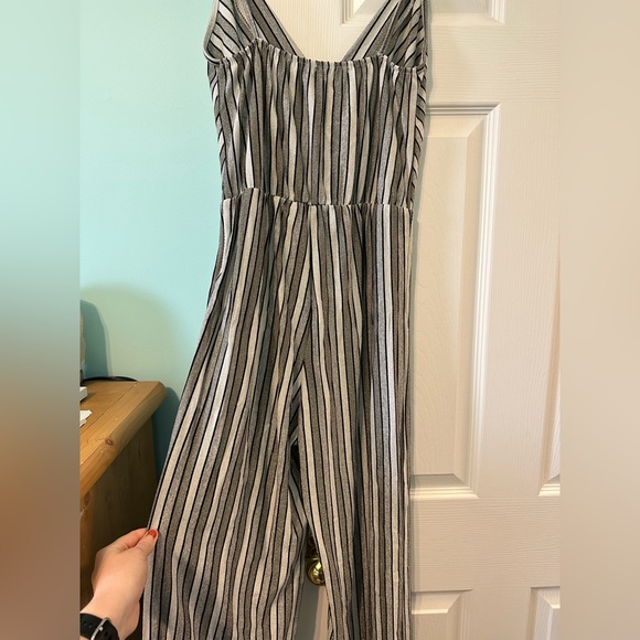 Silver glittery stripe jumpsuit - Picture 2 of 2